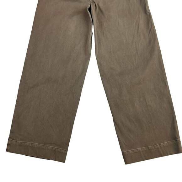 Spanx Khaki Wide-Leg Pants Womens Medium Stretch Cotton Blend Casual - Picture 7 of 11